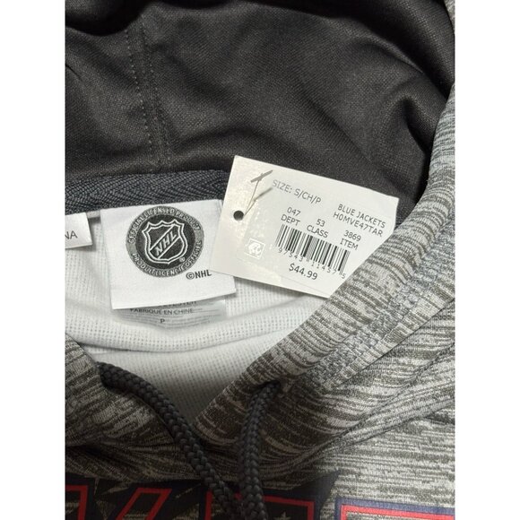 NWT Men’s NHL Columbus Blue Jackets Hoodie Sweatshirt Small Grey - Picture 3 of 7